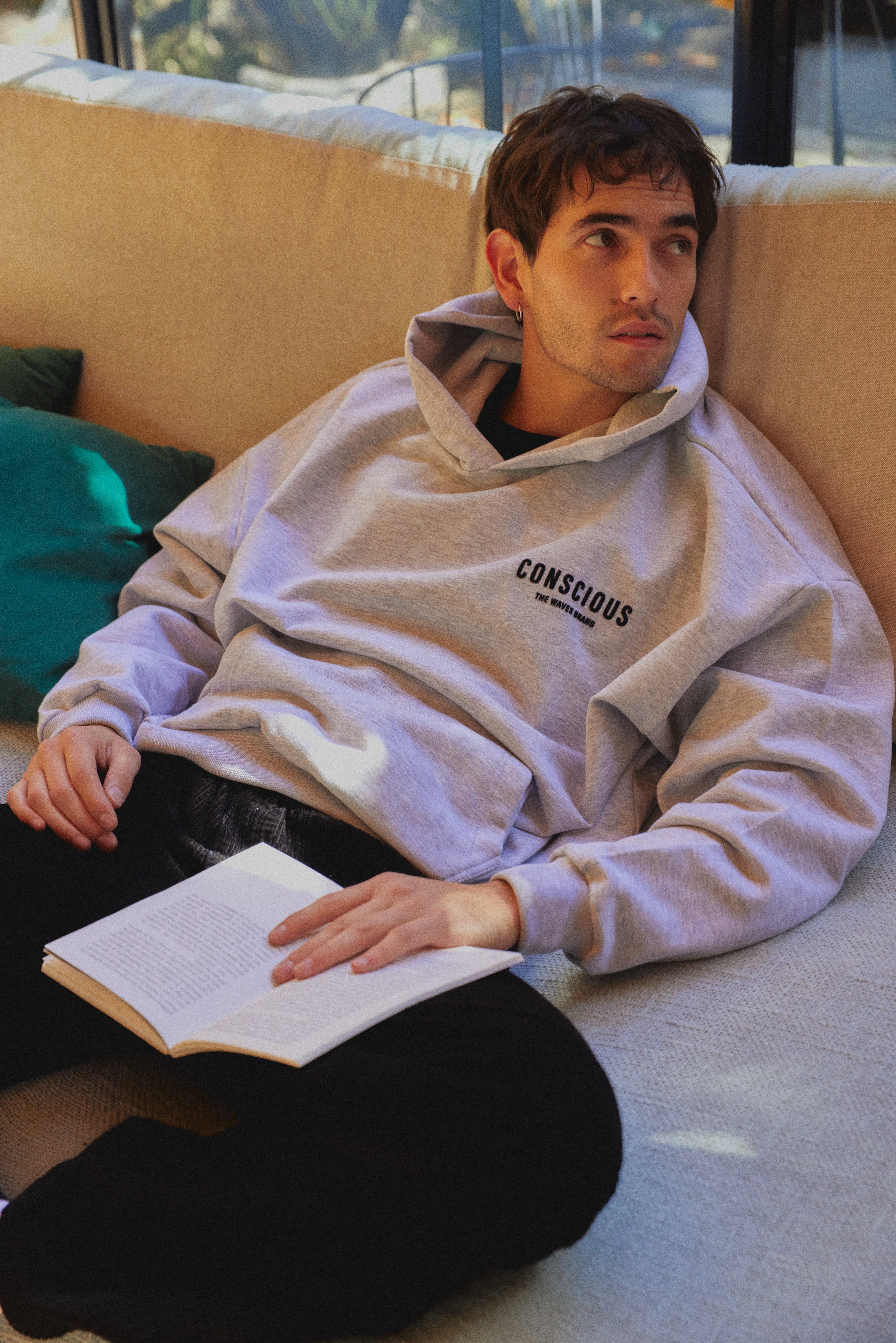 HOODIE BRAND STONE GRAY