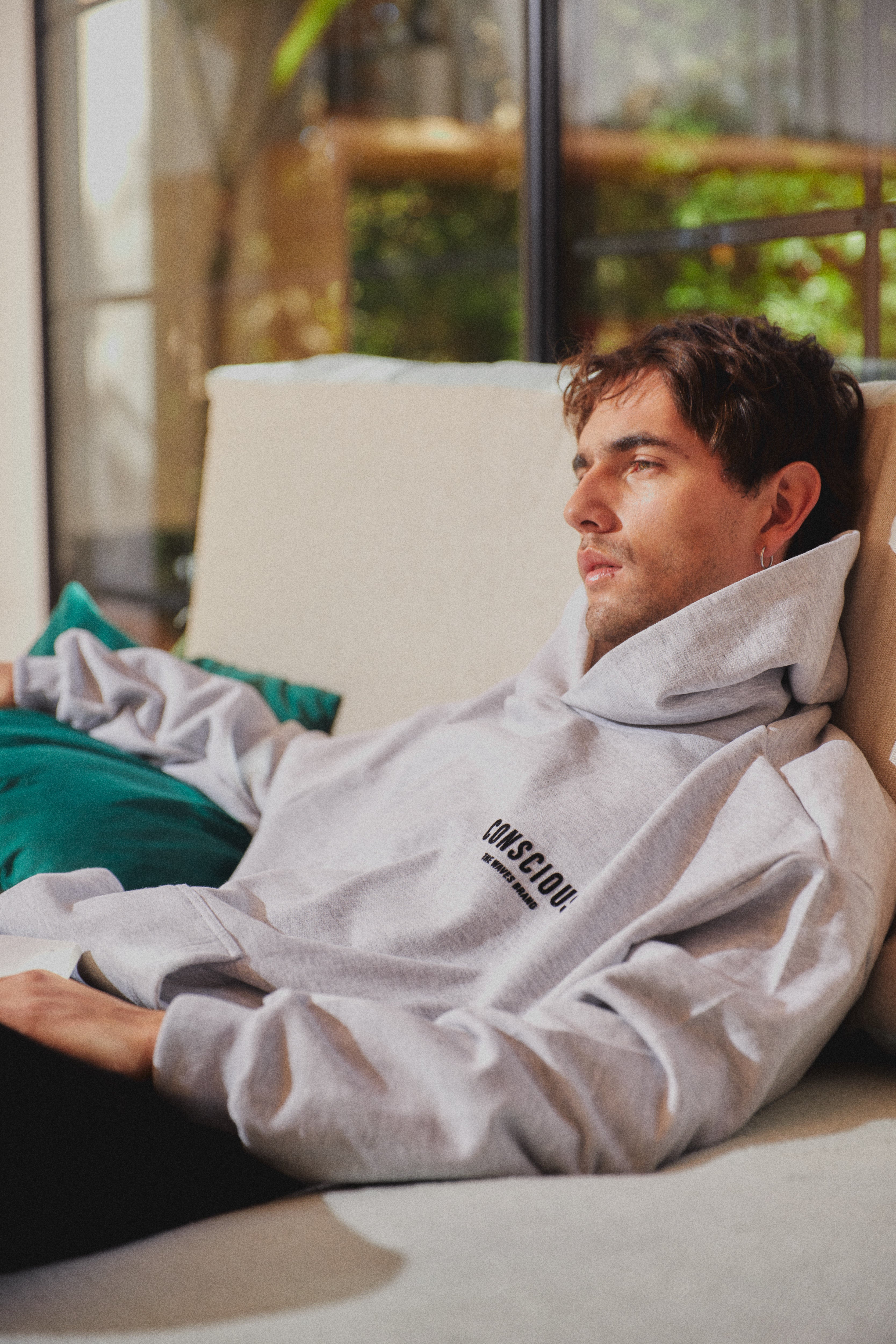 HOODIE BRAND STONE GRAY