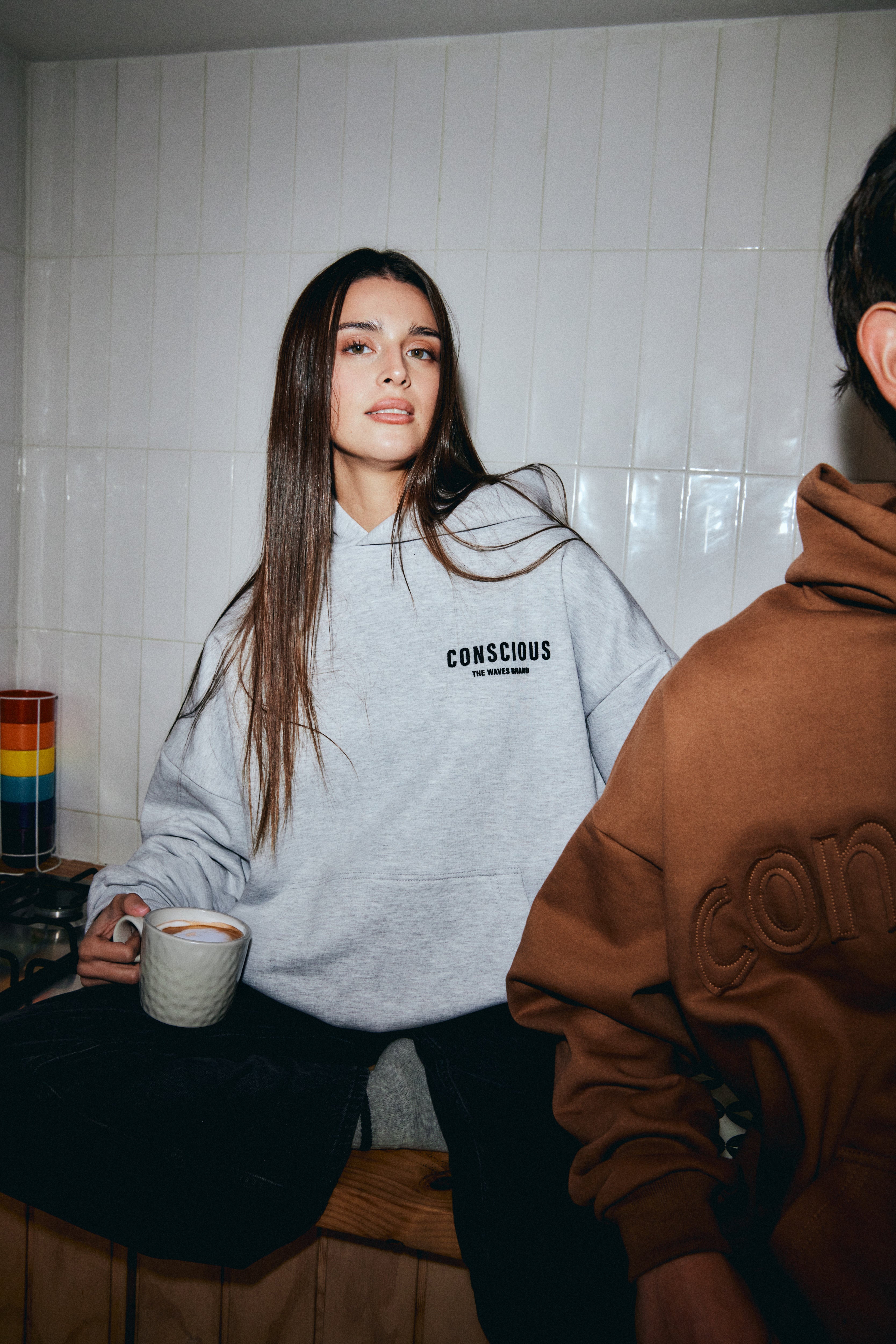 HOODIE BRAND STONE GRAY