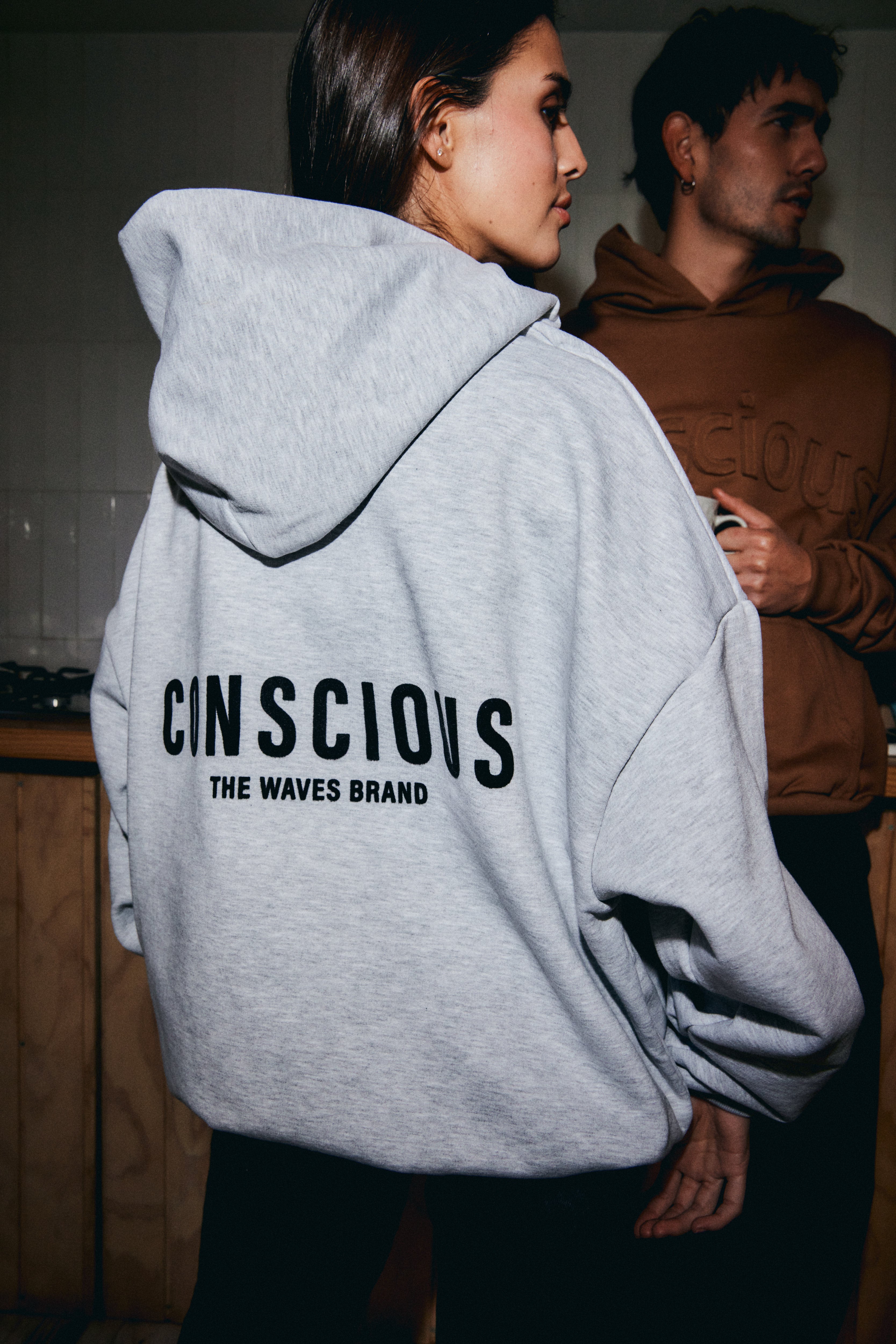 HOODIE BRAND STONE GRAY