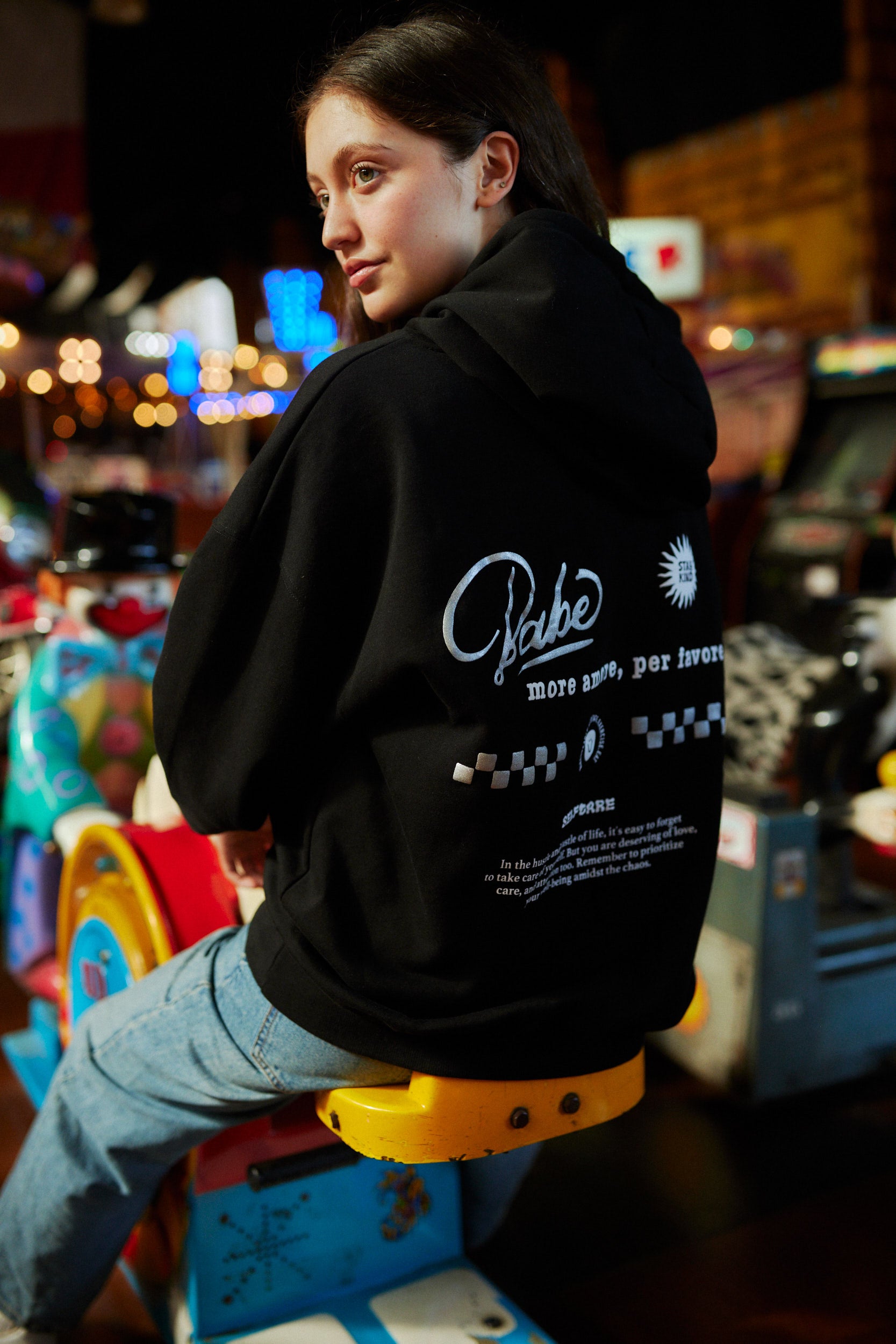 HOODIE BABE MORE AMORE BLACK