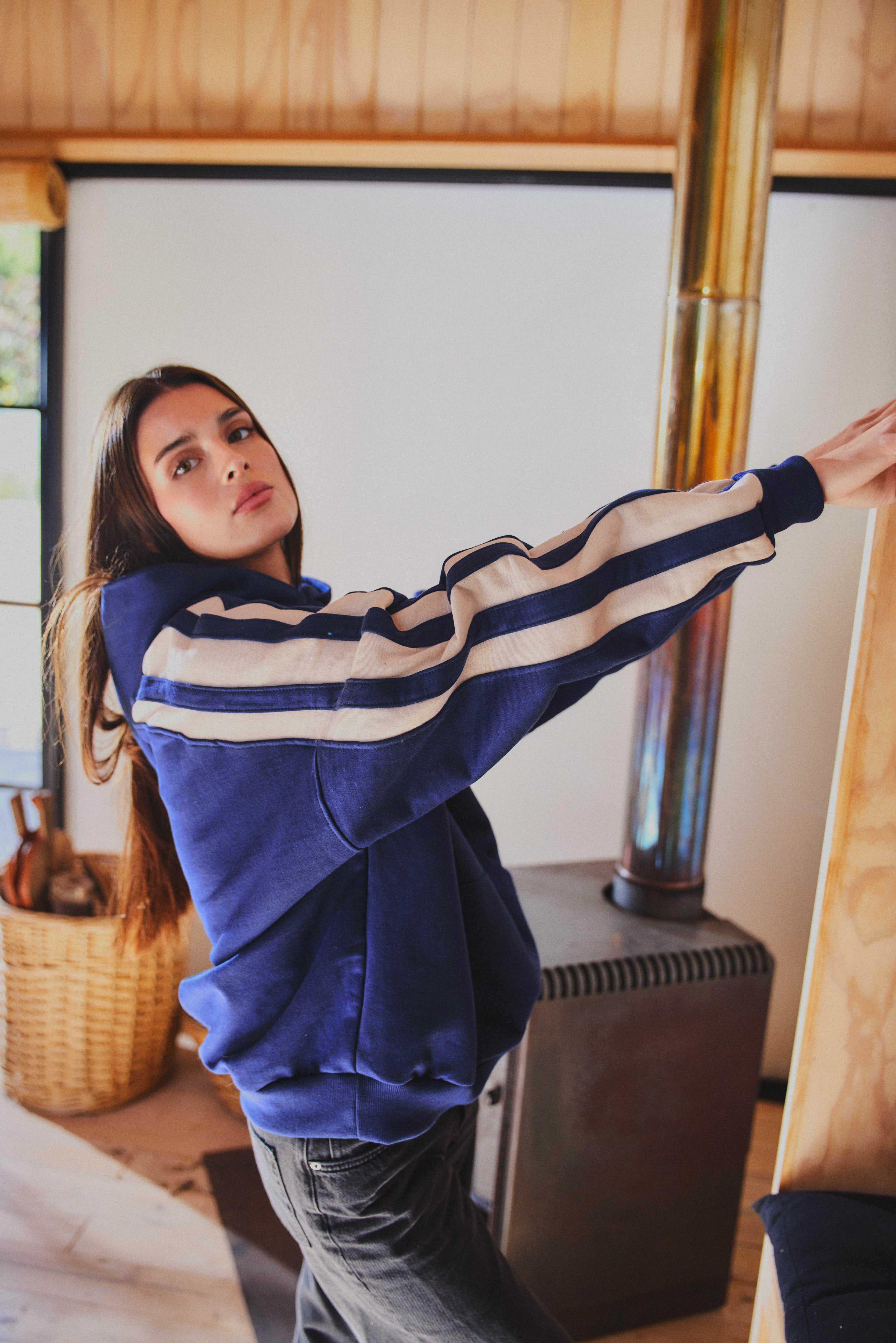 HOODIE CONS STRIPES BLUE
