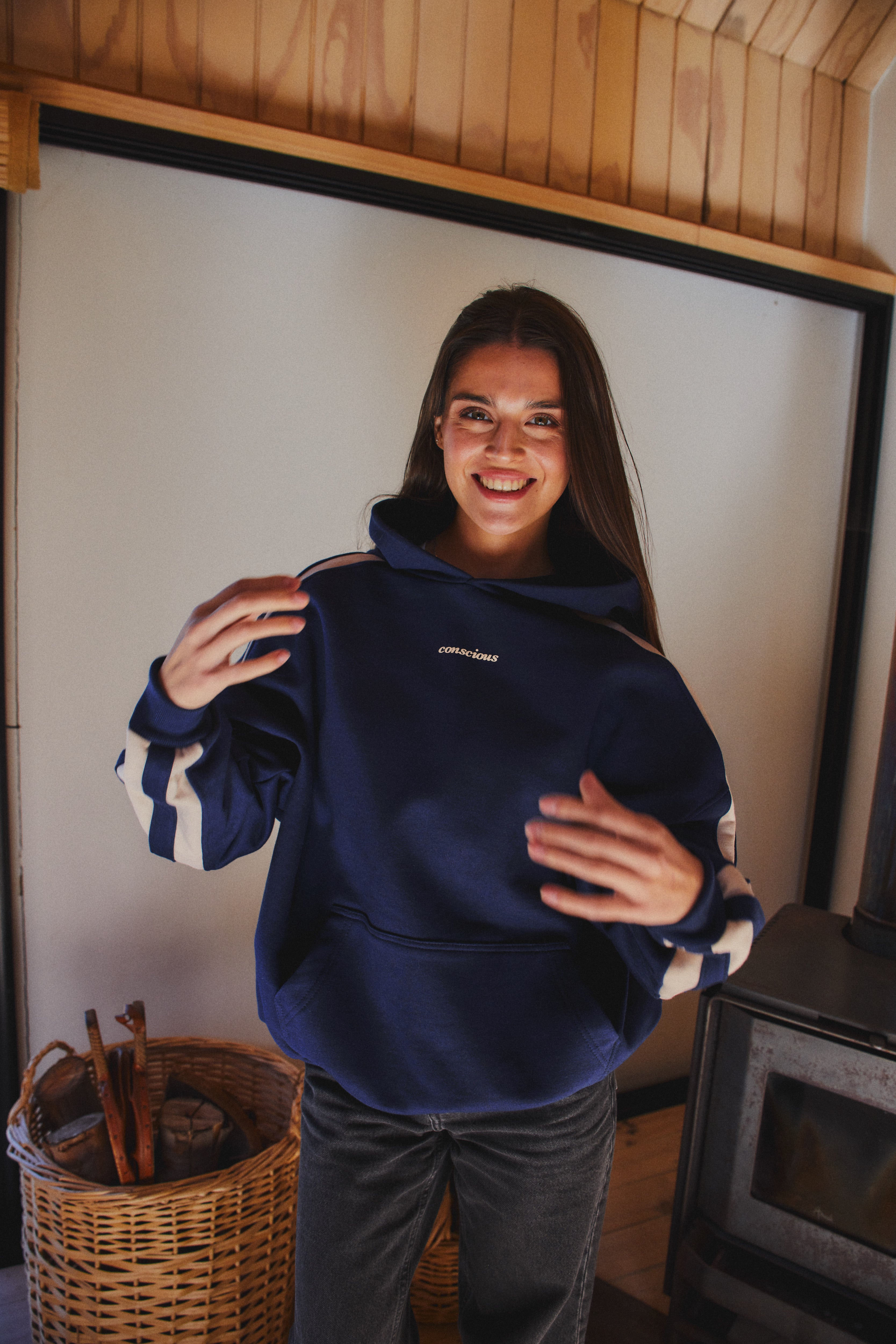 HOODIE CONS STRIPES BLUE