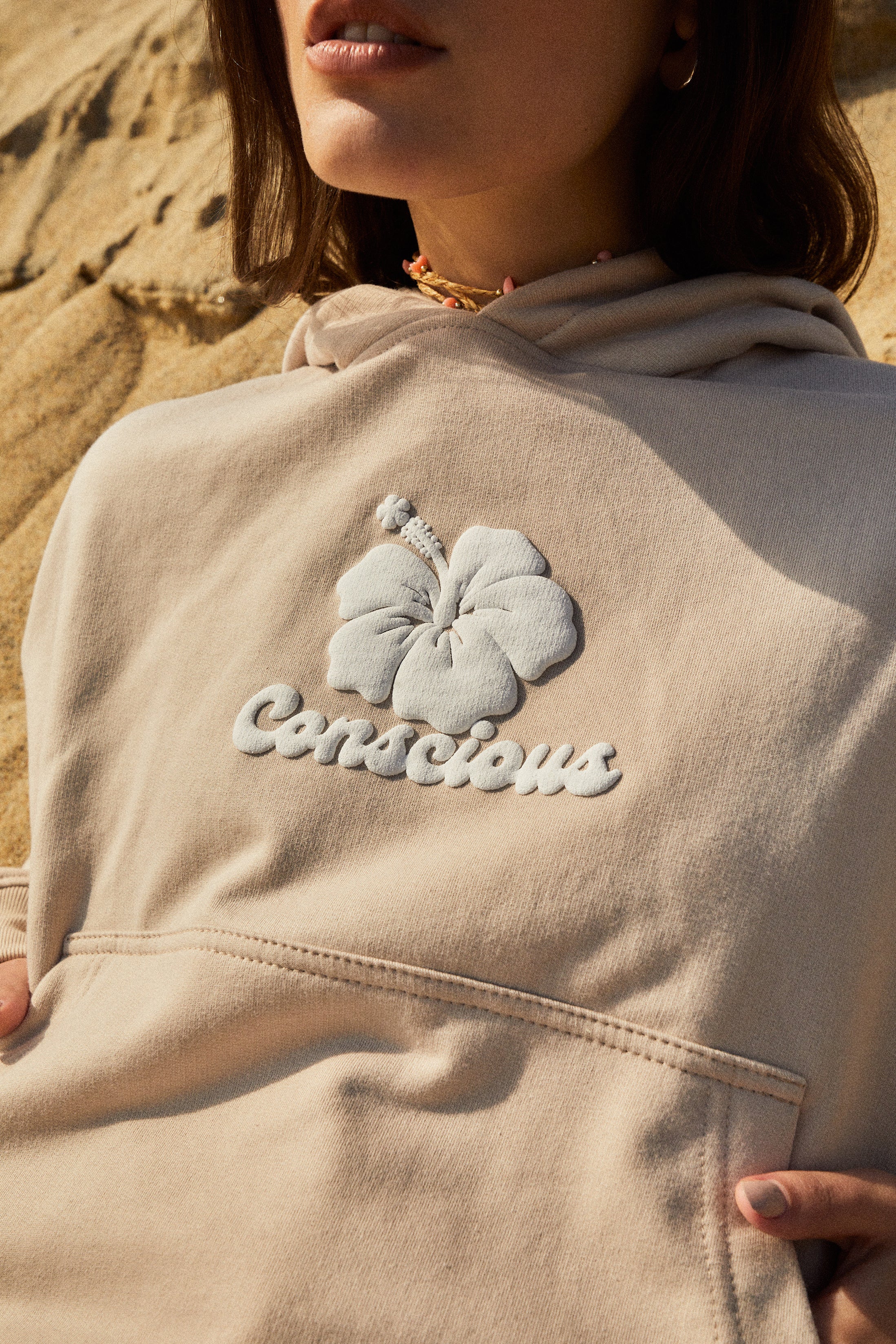 HOODIE HIBISCUS SAND BOXY FIT