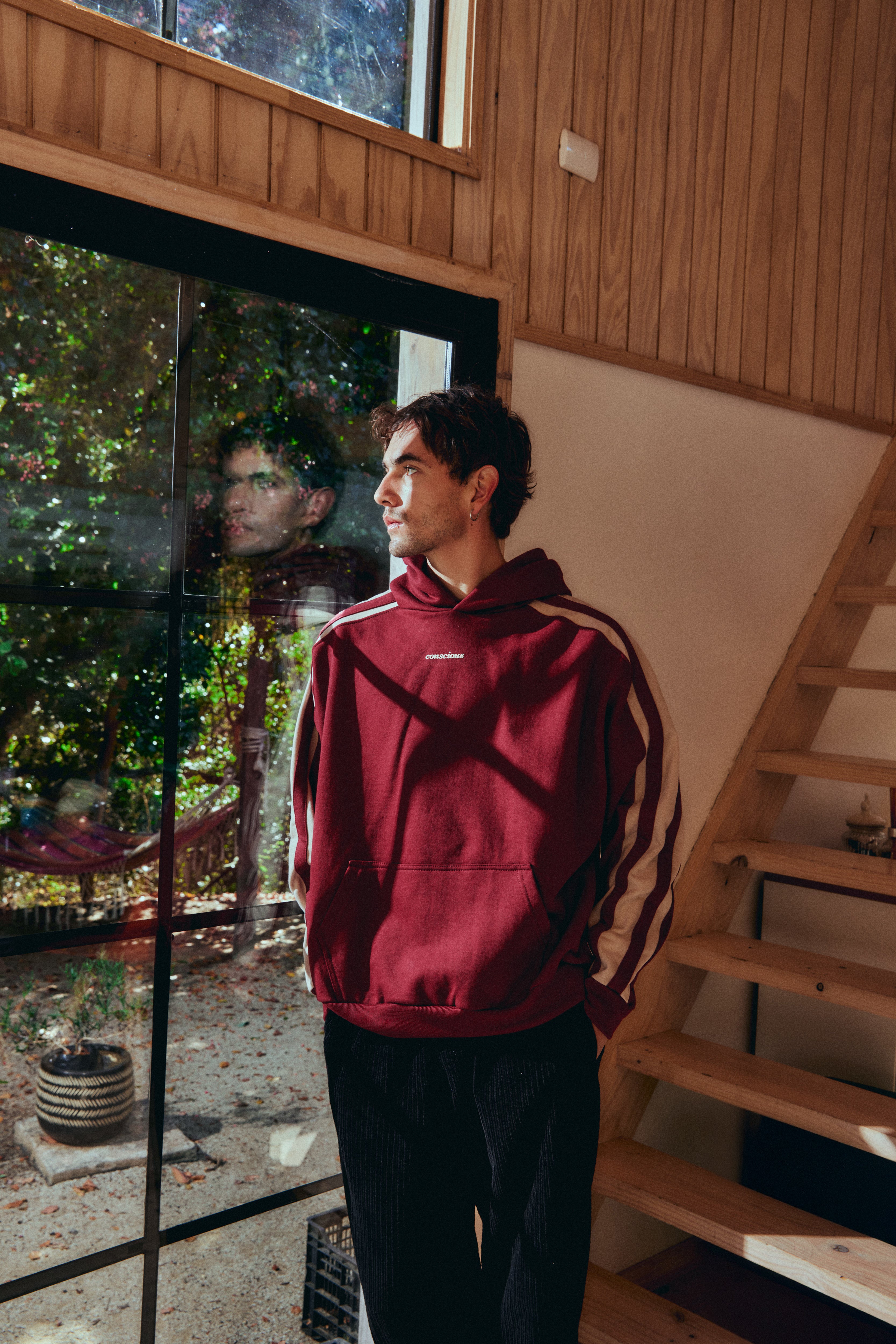 HOODIE CONS STRIPES WINE