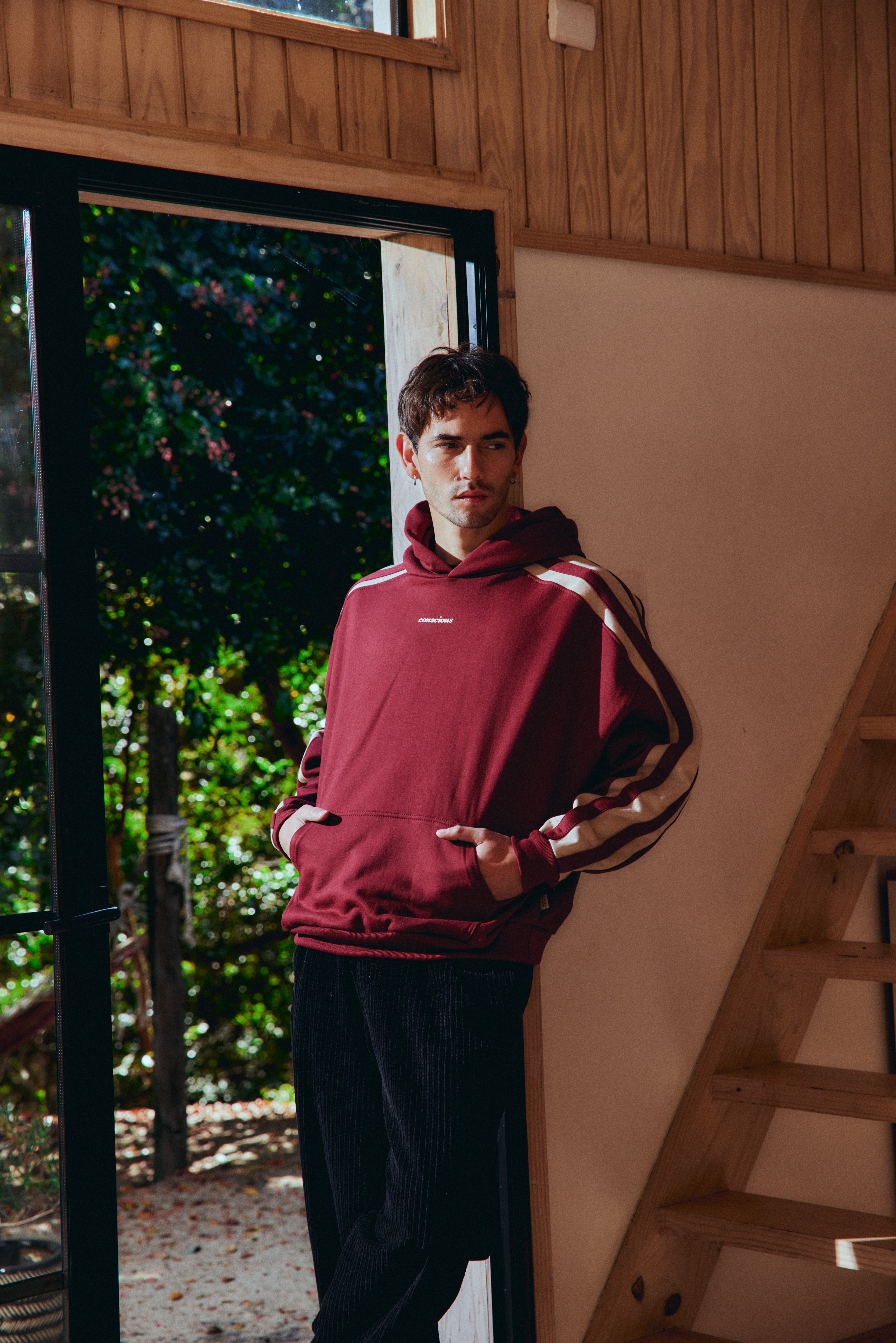 HOODIE CONS STRIPES WINE