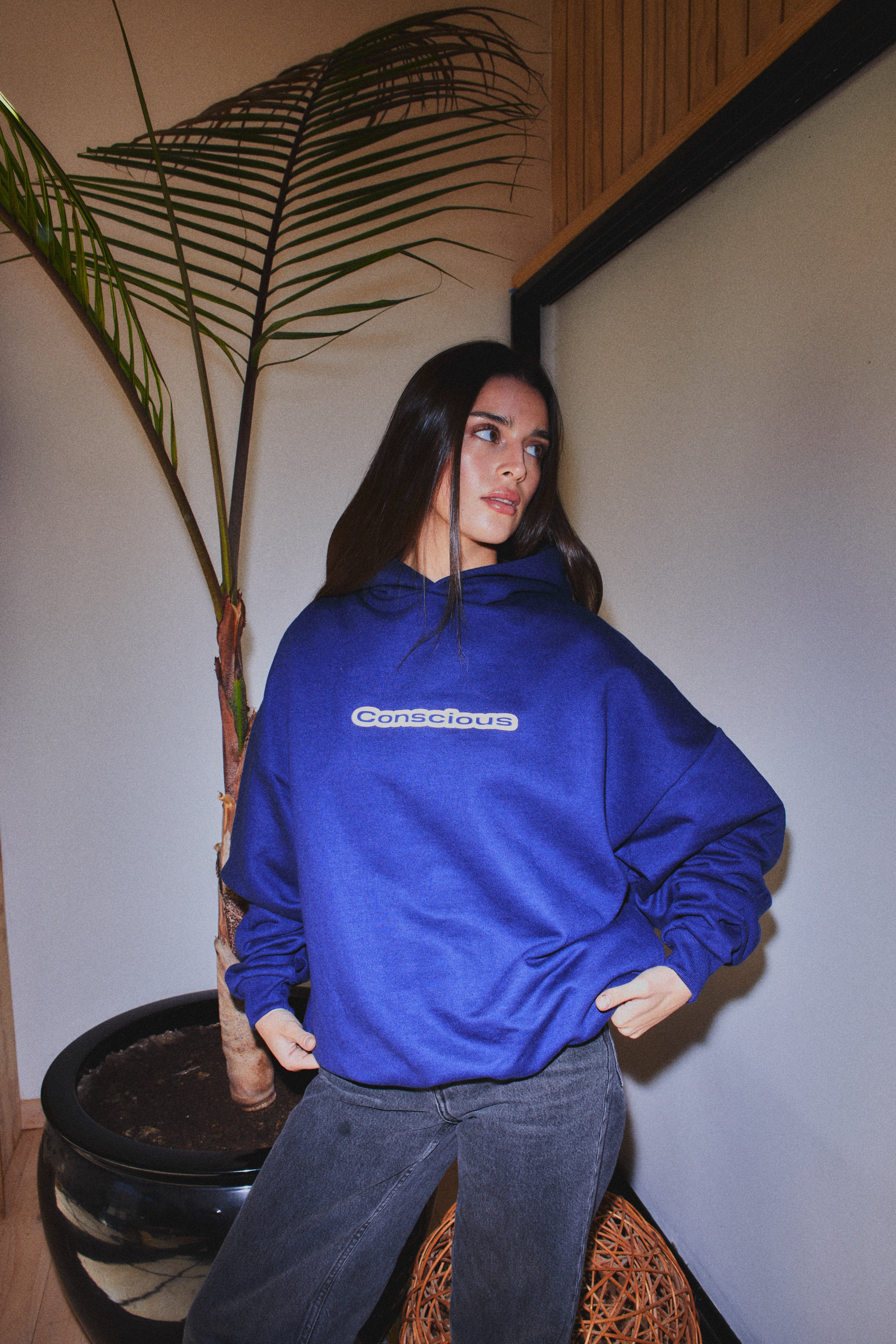 AURA BLUE HIDDEN POCKETS HOODIE