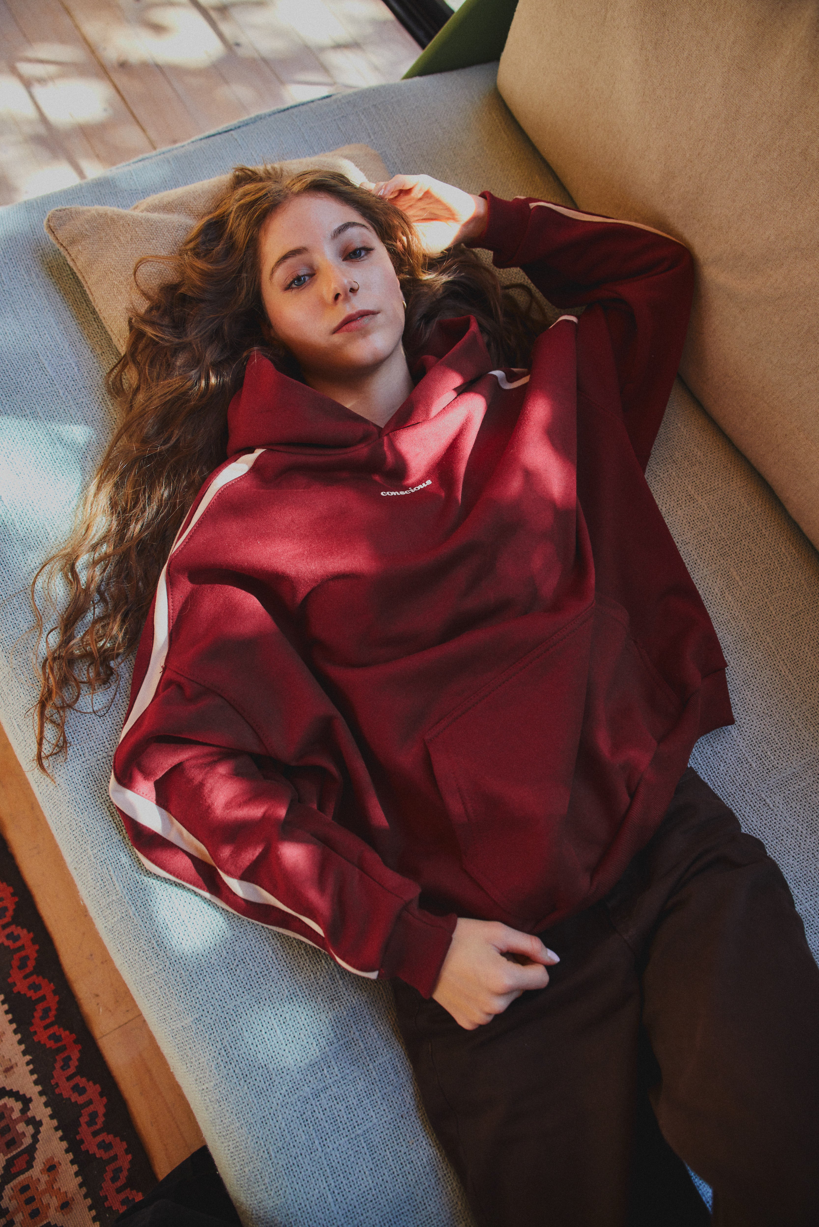 HOODIE CONS STRIPES WINE