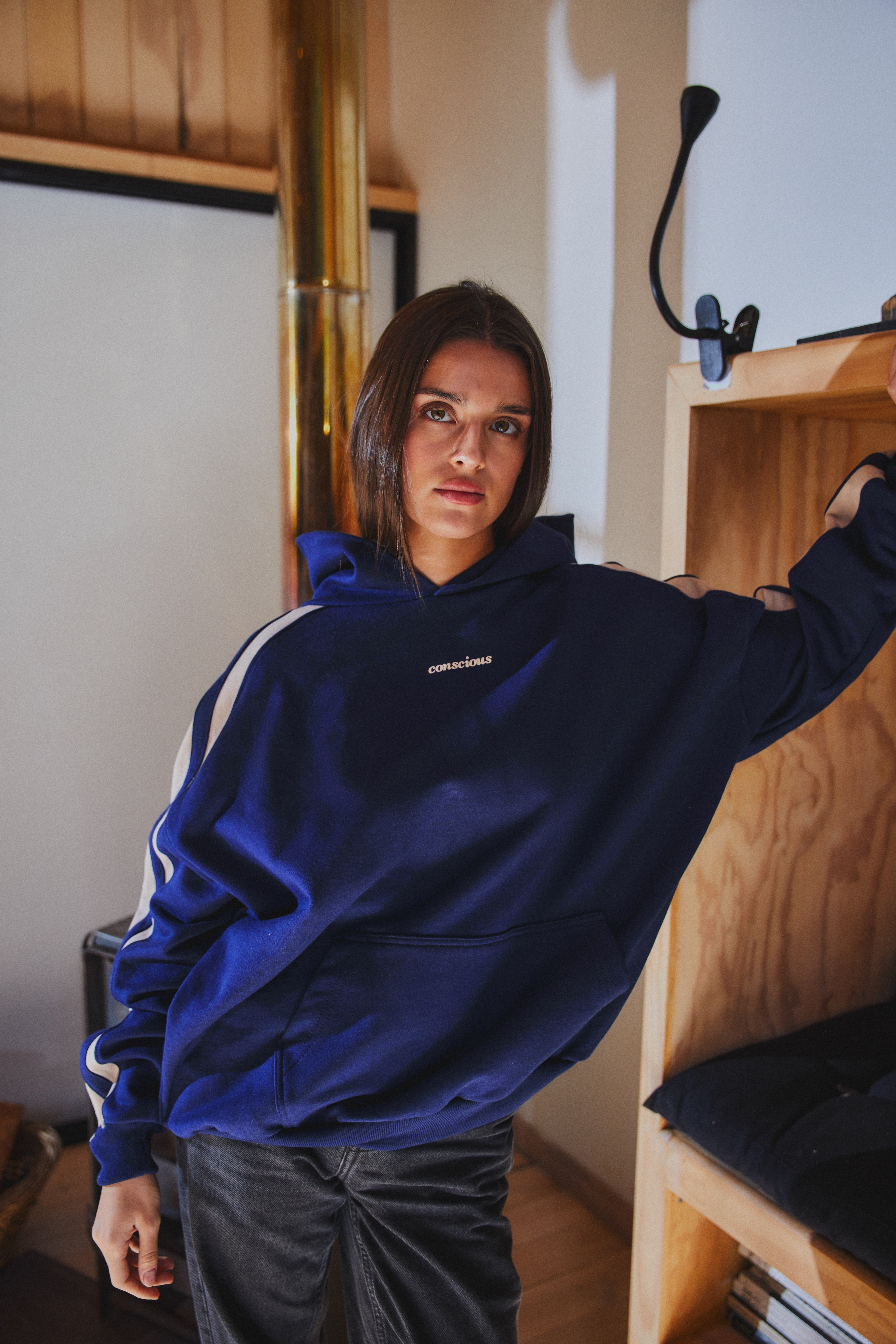 HOODIE CONS STRIPES BLUE