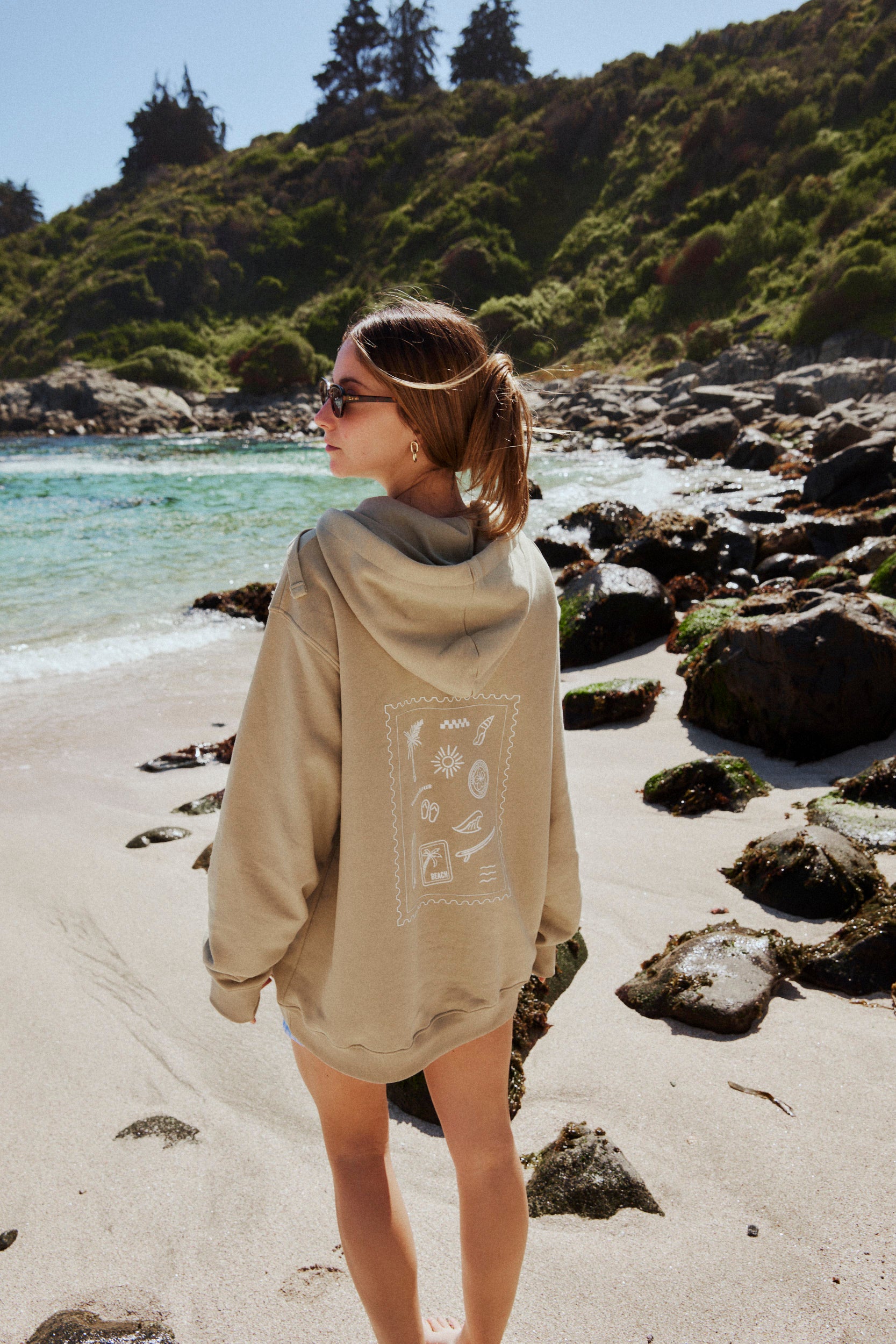 HOODIE BEACH VIBES OLIVO