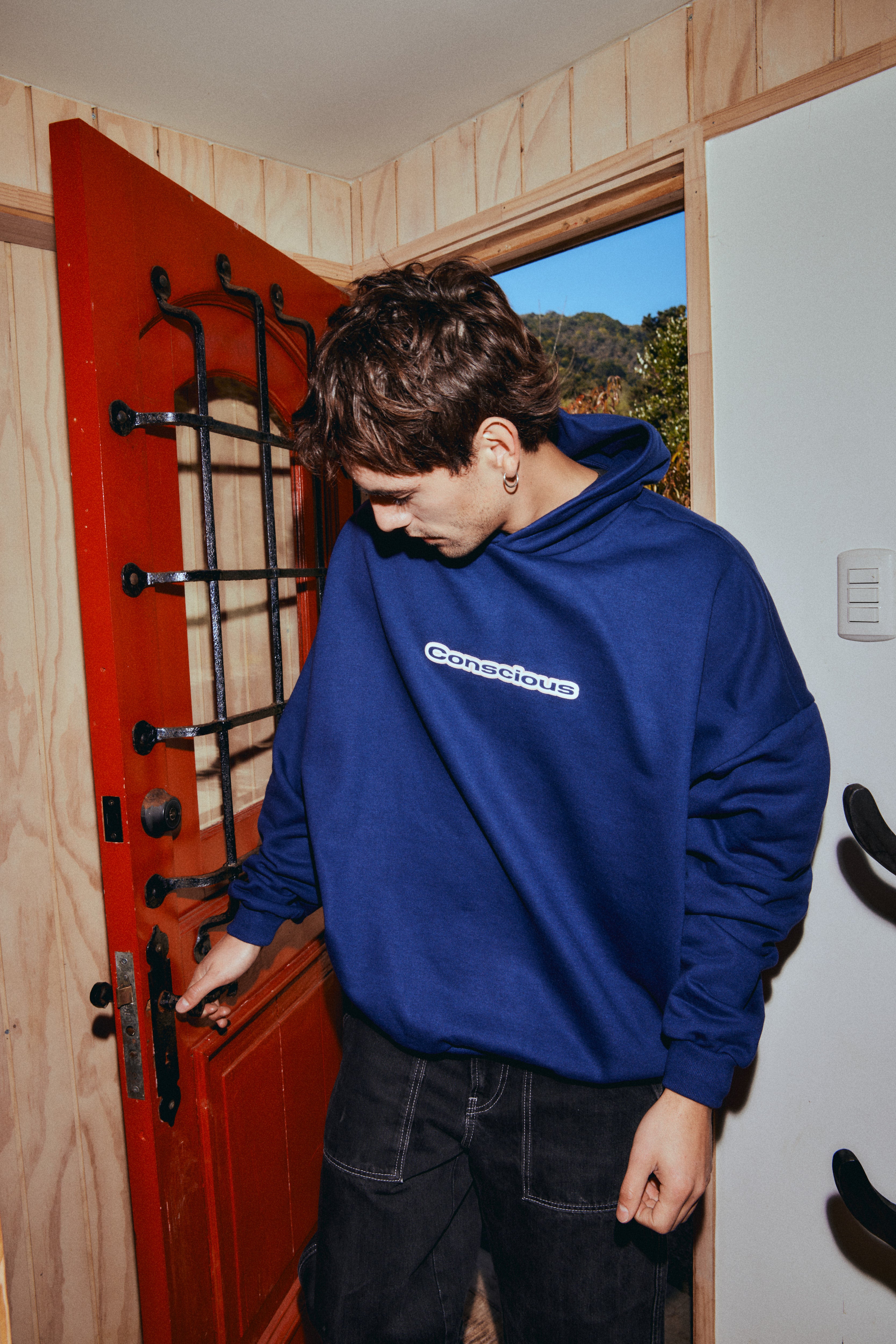 AURA BLUE HIDDEN POCKETS HOODIE