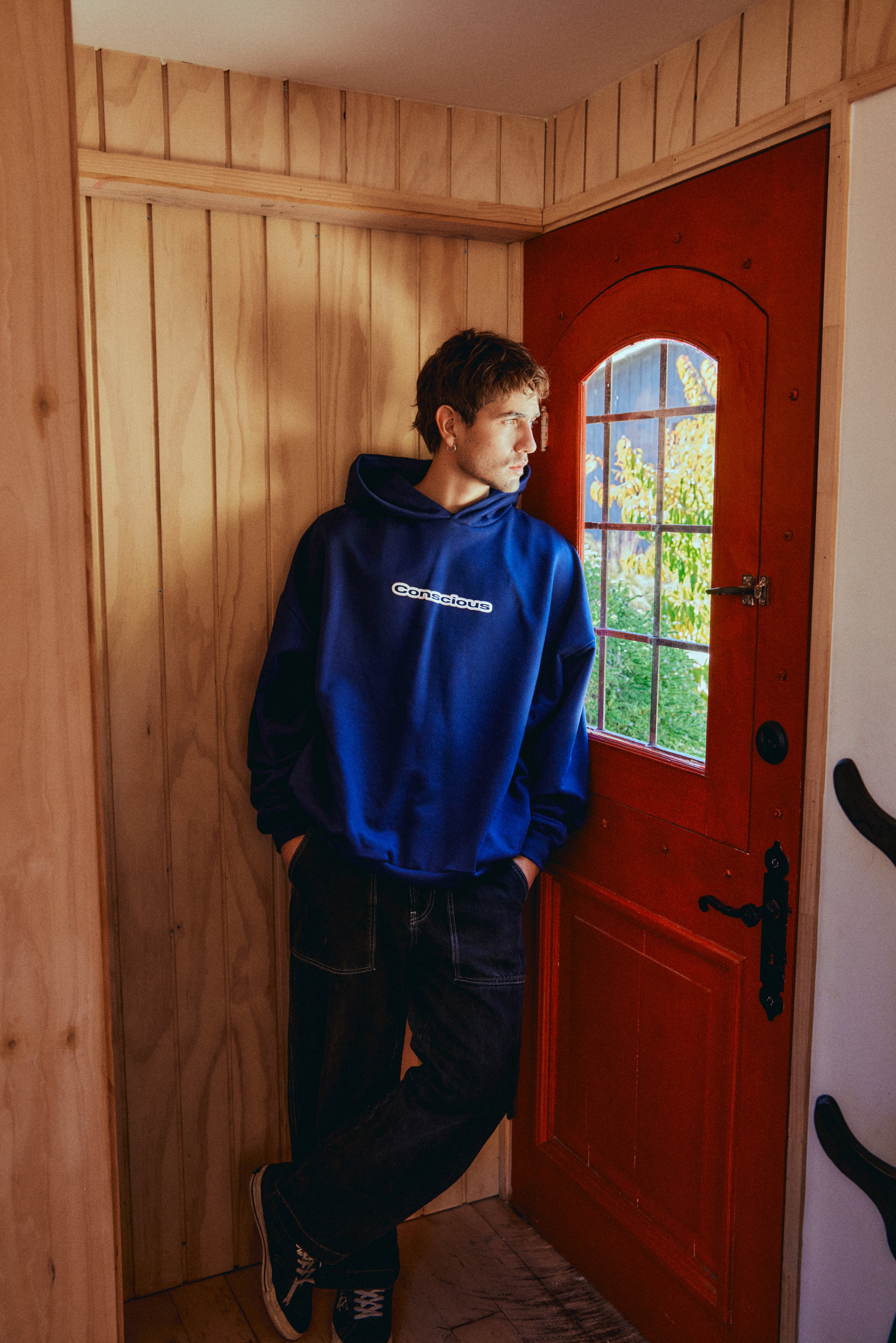 AURA BLUE HIDDEN POCKETS HOODIE