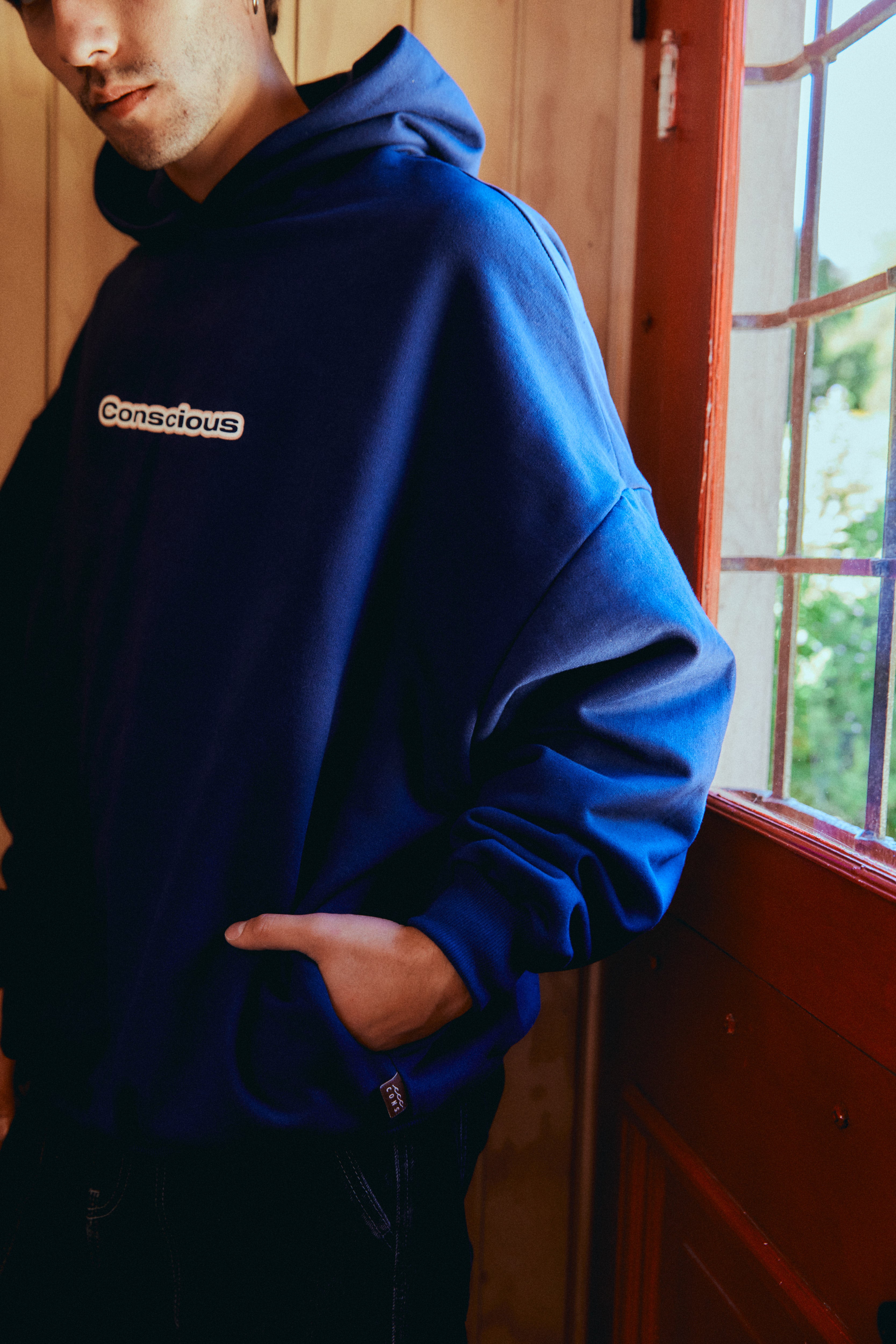AURA BLUE HIDDEN POCKETS HOODIE
