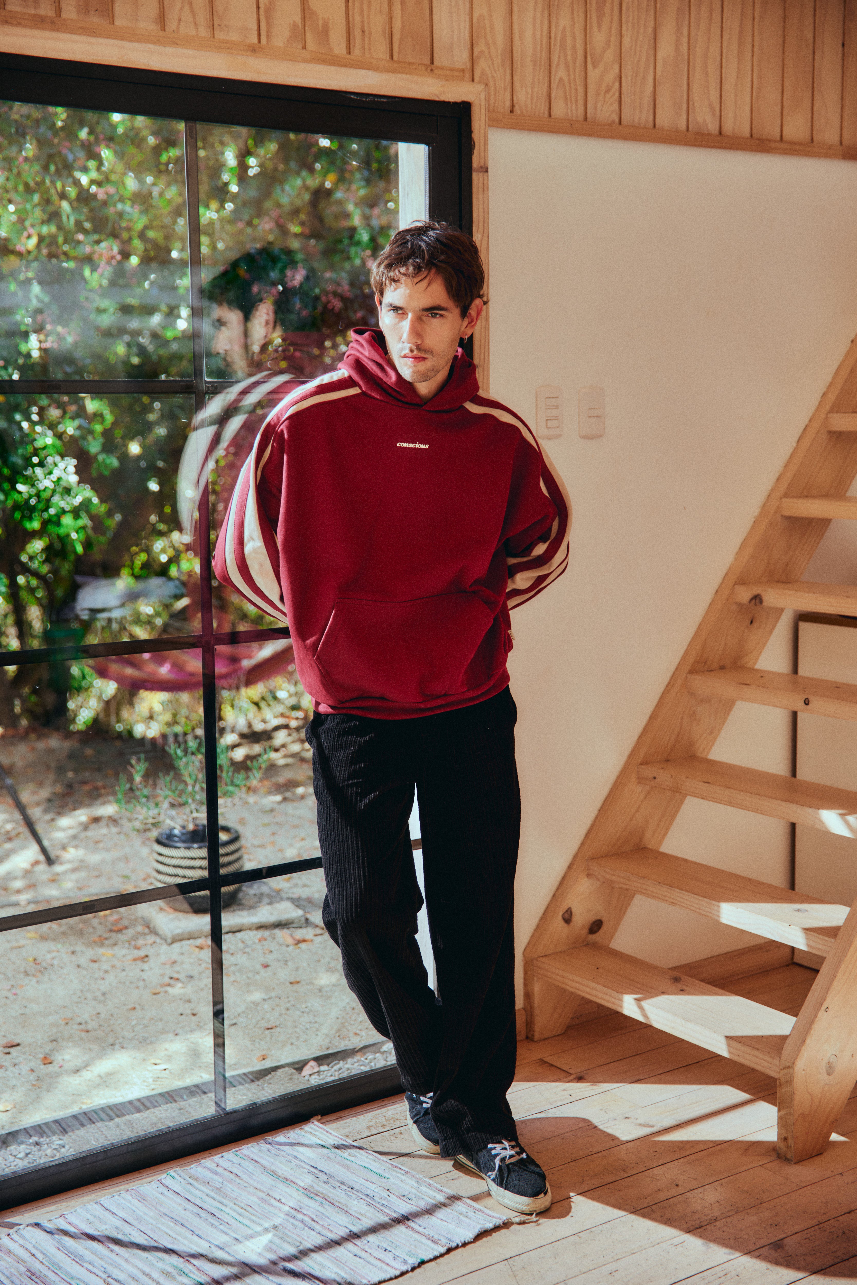 HOODIE CONS STRIPES WINE