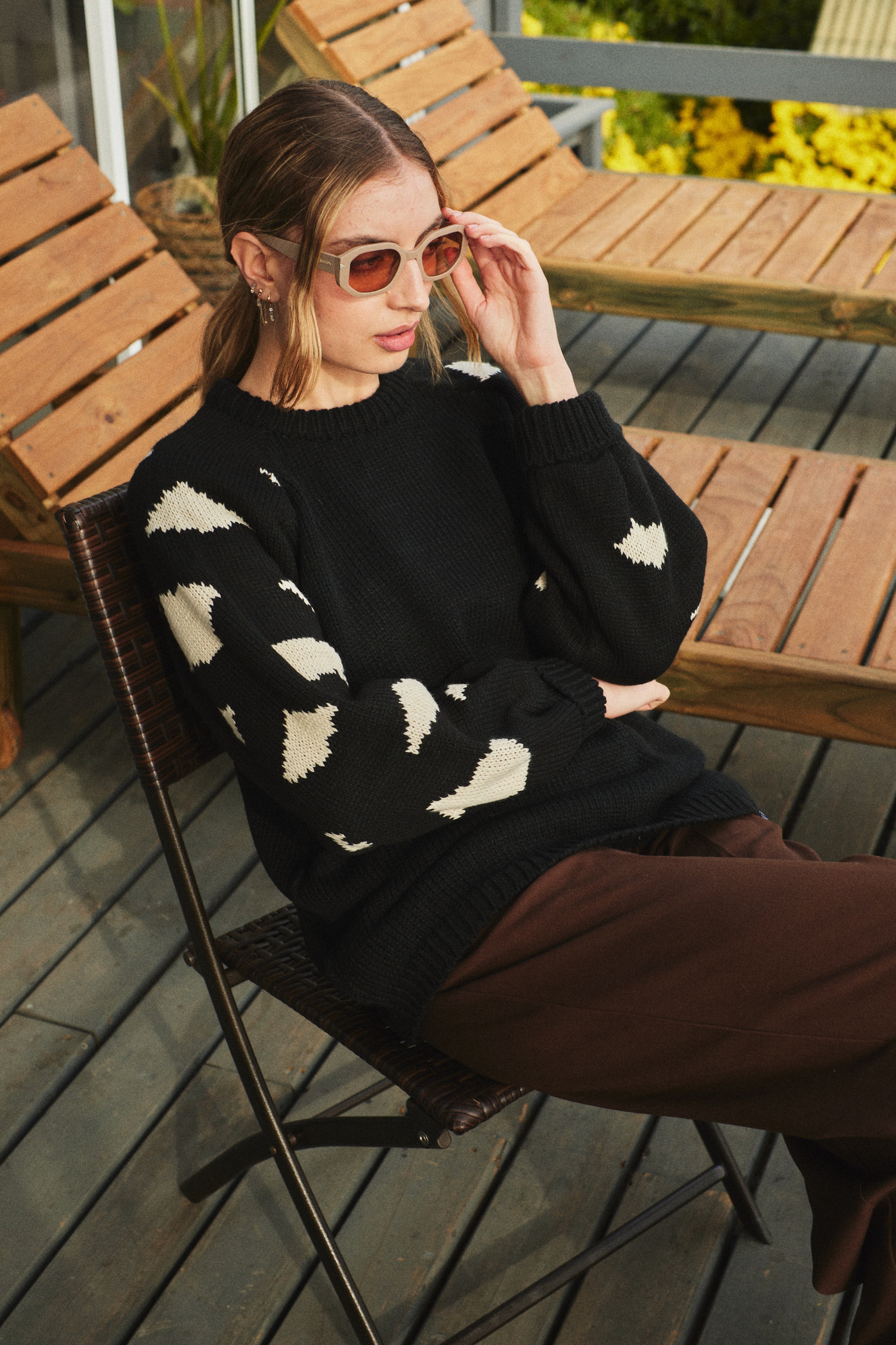 SWEATER RAGLAN ANIMAL NEGRO ♀