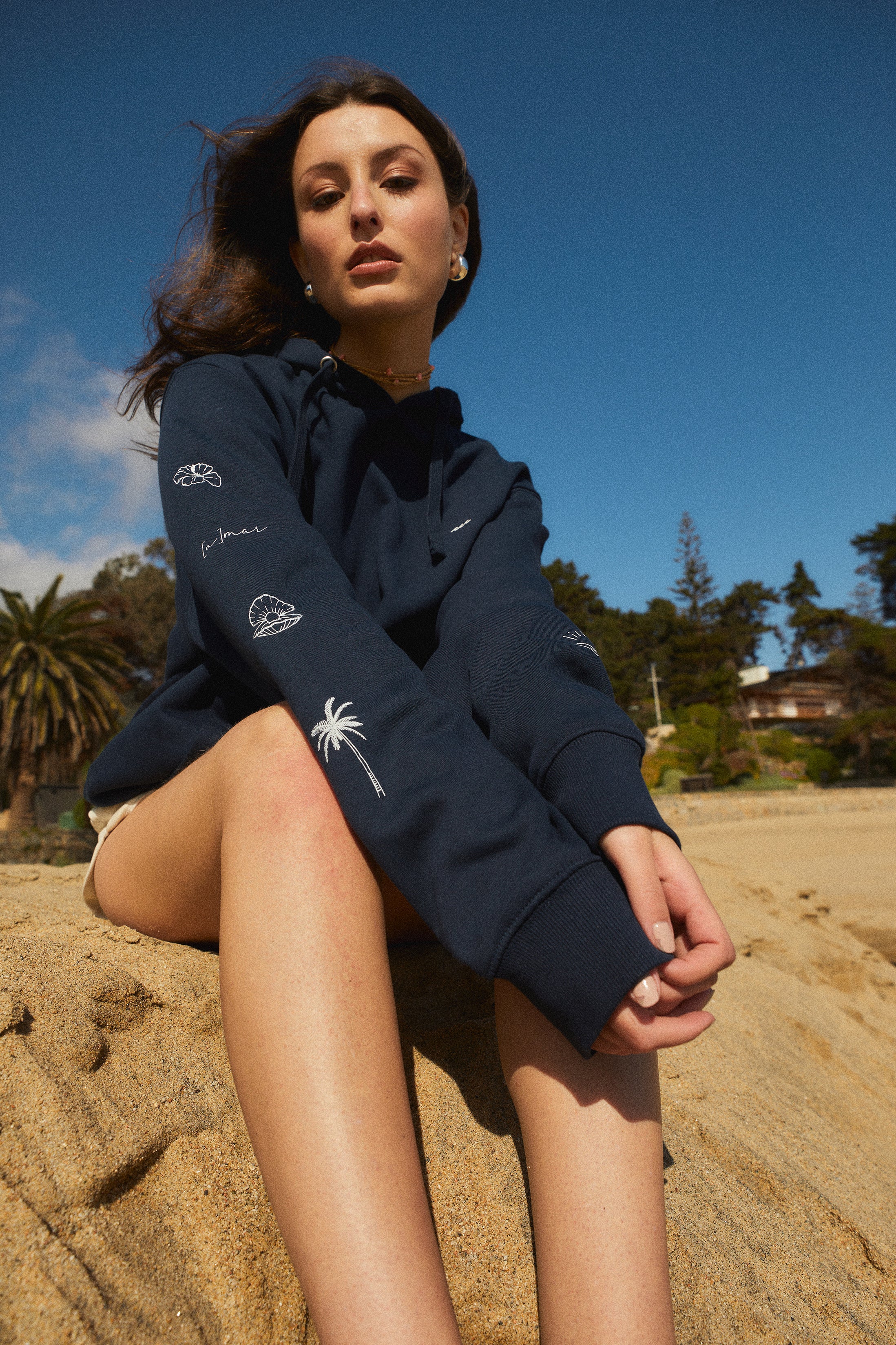HOODIE SLEEVE BEACH DEEP BLUE
