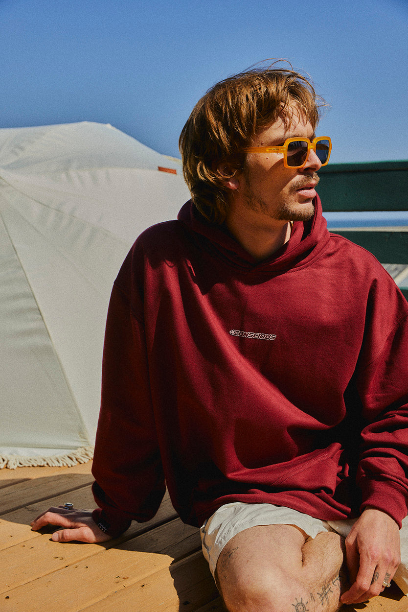 HOODIE TROPICONS WINE OVERSIZE