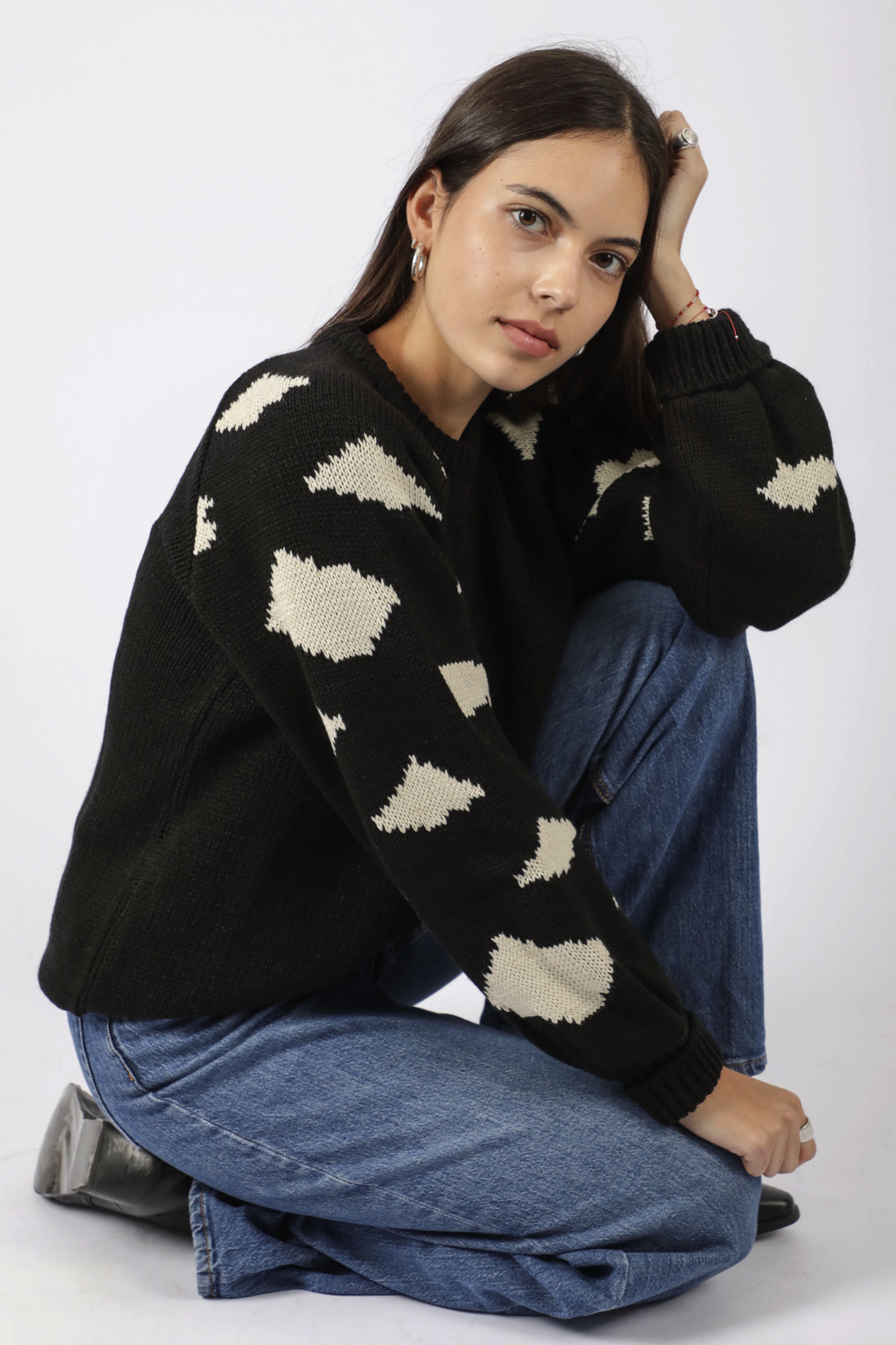 SWEATER RAGLAN ANIMAL NEGRO ♀