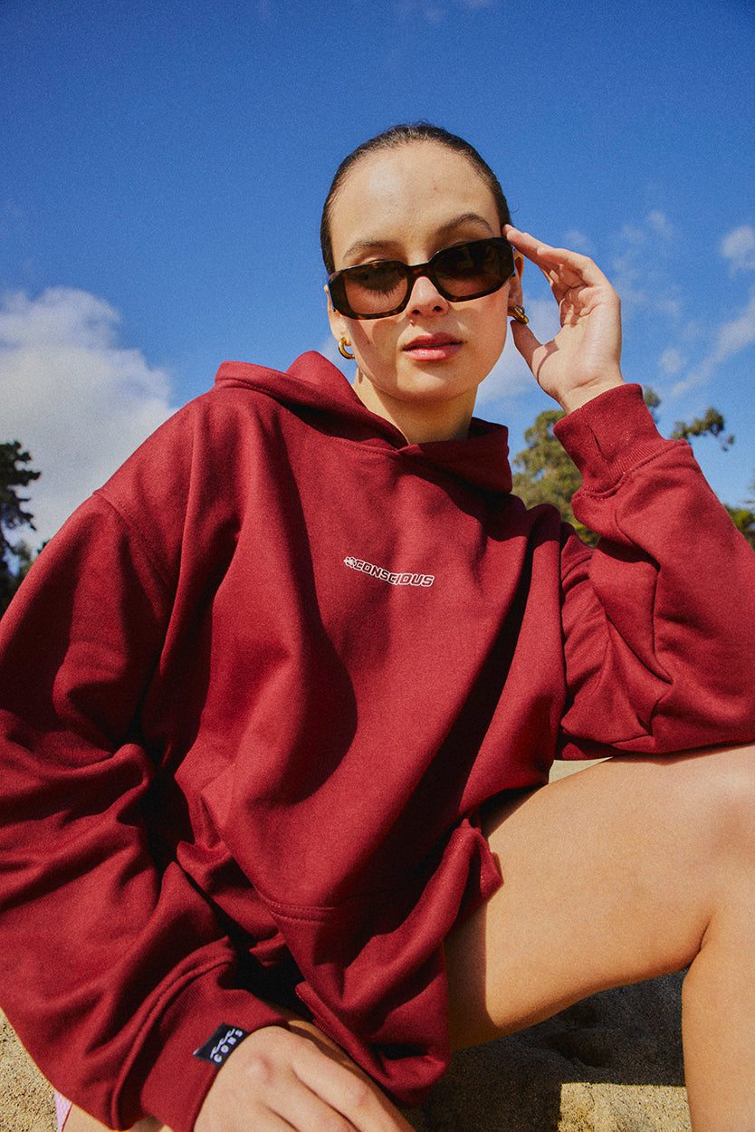 HOODIE TROPICONS WINE OVERSIZE